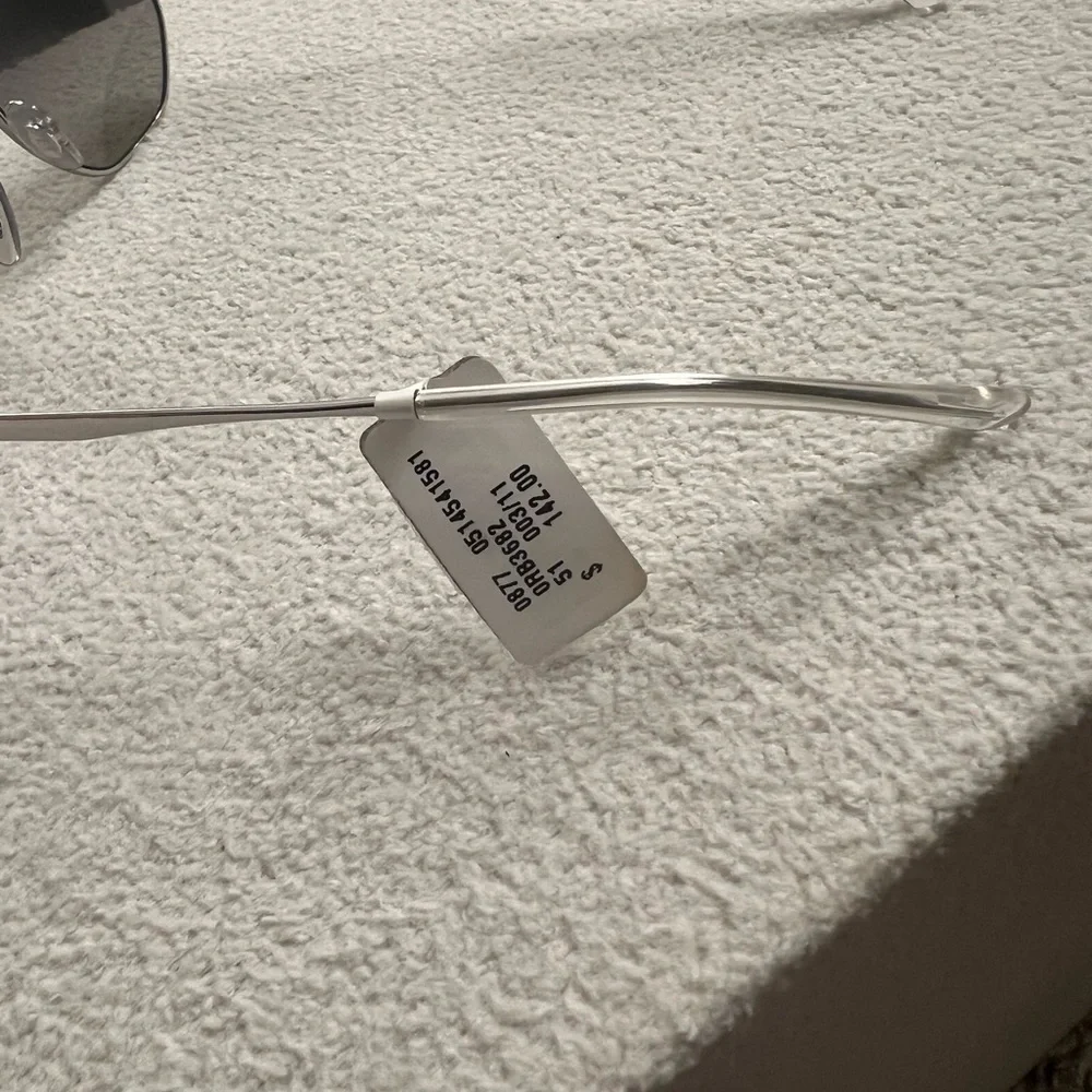 silver rayban 55mm geometric shape